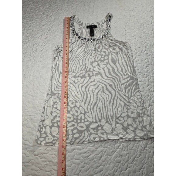 INC International Concepts White Grey Studded Animal Print Tank Blouse size S - Picture 3 of 5